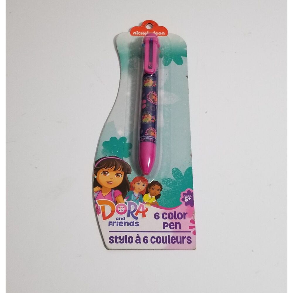 Nickelodeon Dora and Friends 6 COLOR Ball Point Ink Pen  - NEW